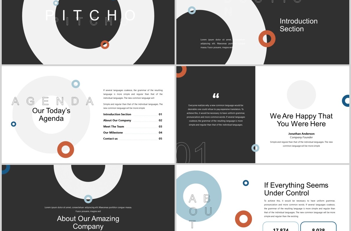 简约教育图片排版设计PPT模板Pitcho - Pitchdeck Powerpoint Template