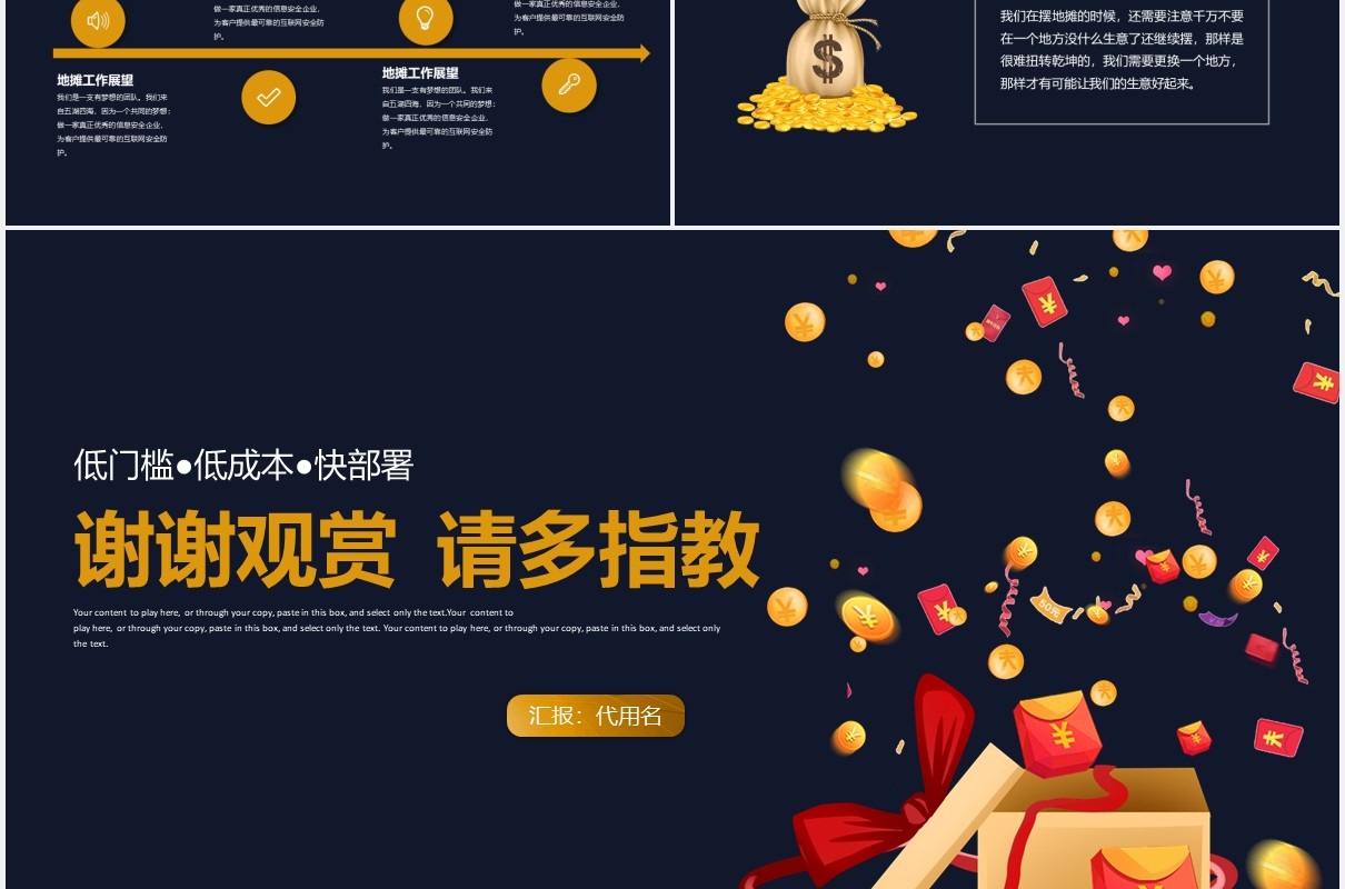 低门槛地摊黄金经济PPT模板