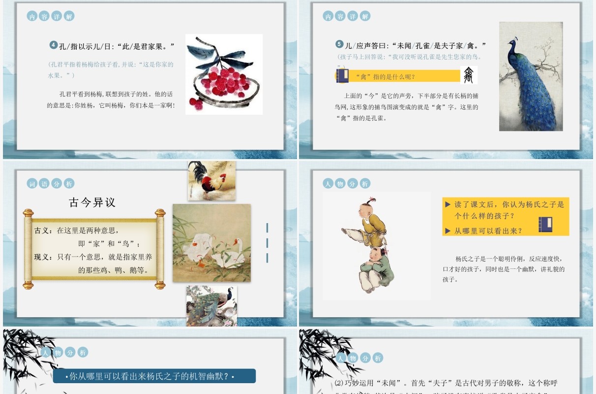部编版小学语文五年级杨氏之子PPT教学课件模板