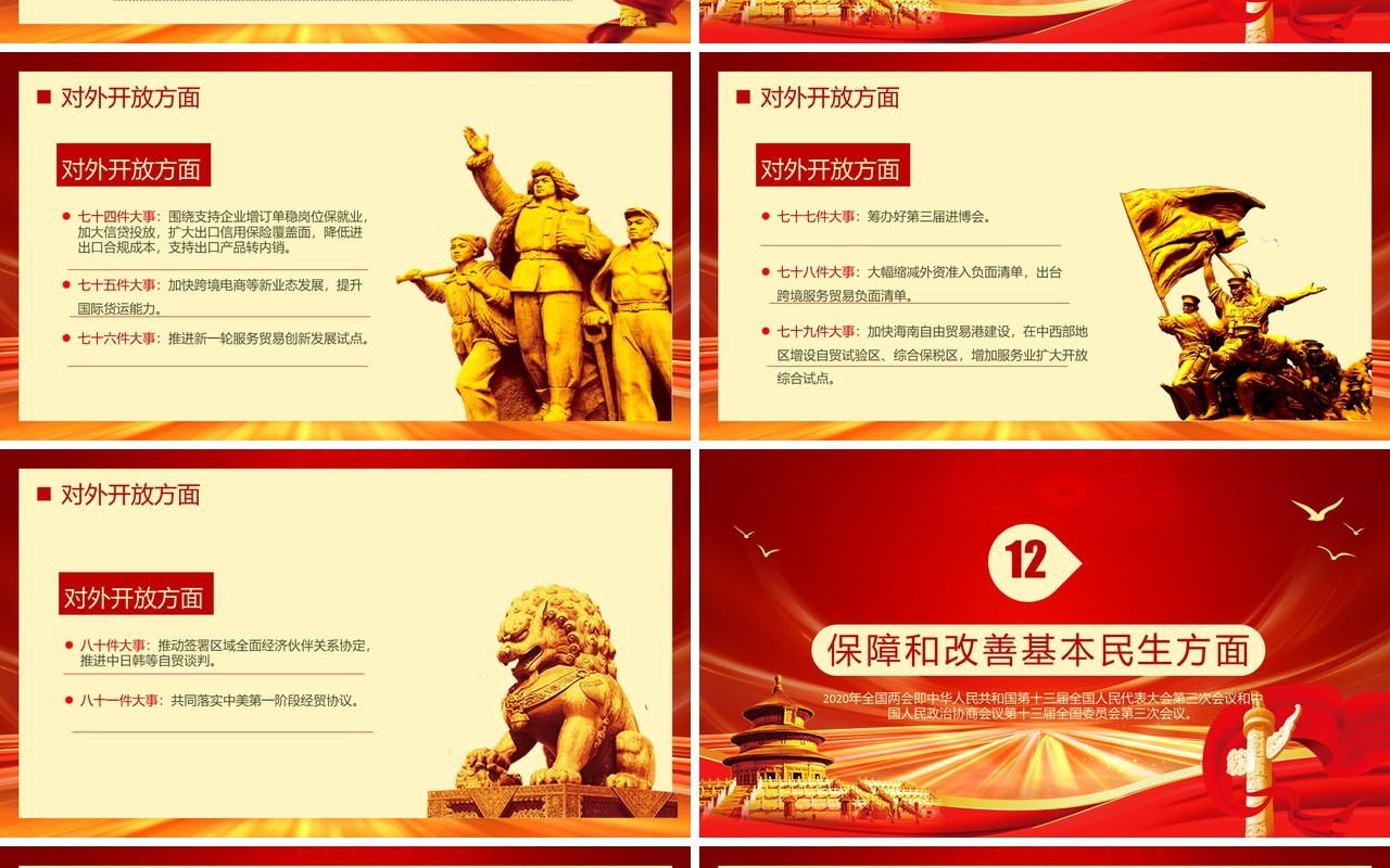 聚焦两会关注民生学习解读党政专题PPT模板