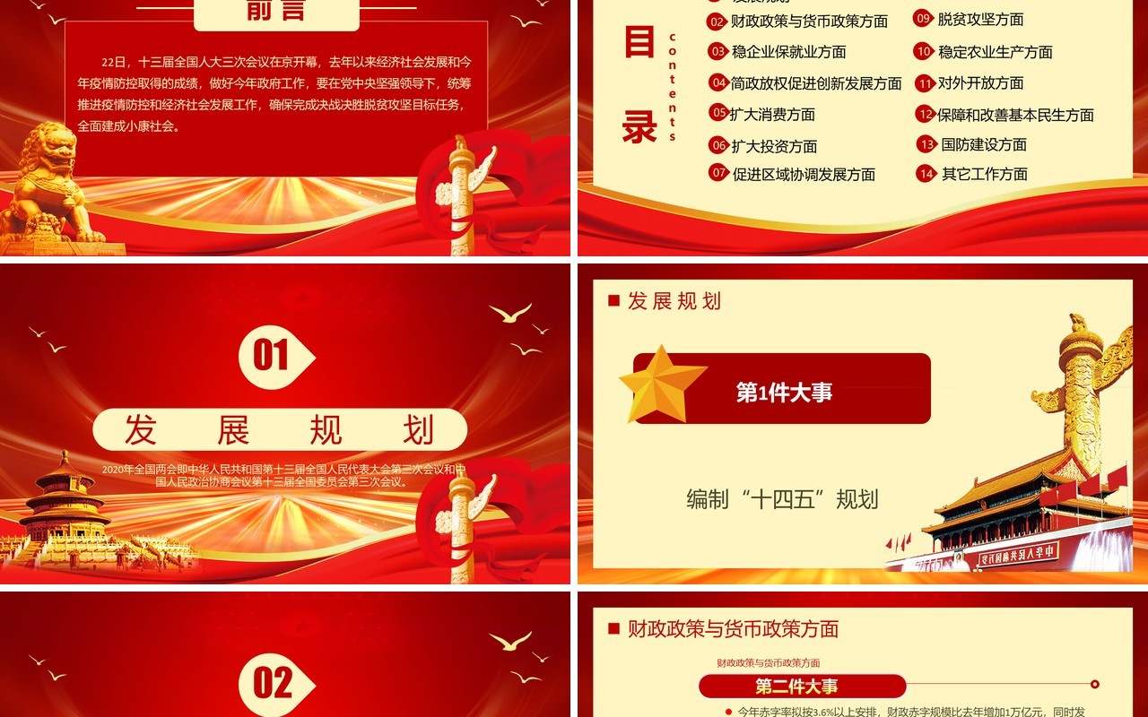 聚焦两会关注民生学习解读党政专题PPT模板