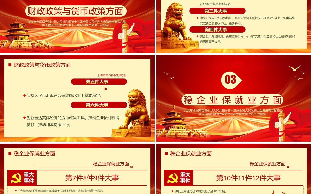 聚焦两会关注民生学习解读党政专题PPT模板