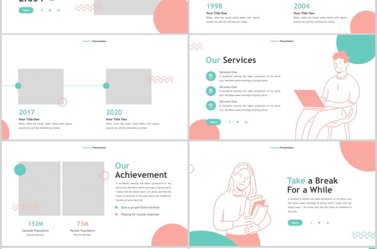 创意教育机构PPT图片排版模板Kreativa - Creative Agency Powerpoint Template