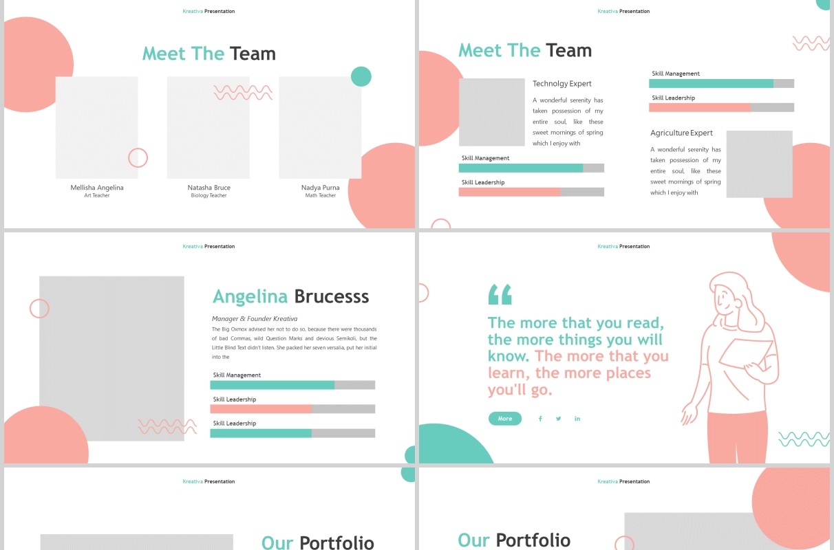 创意教育机构PPT图片排版模板Kreativa - Creative Agency Powerpoint Template