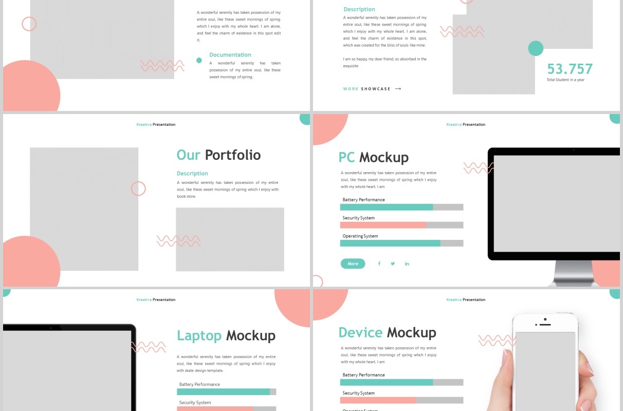 创意教育机构PPT图片排版模板Kreativa - Creative Agency Powerpoint Template