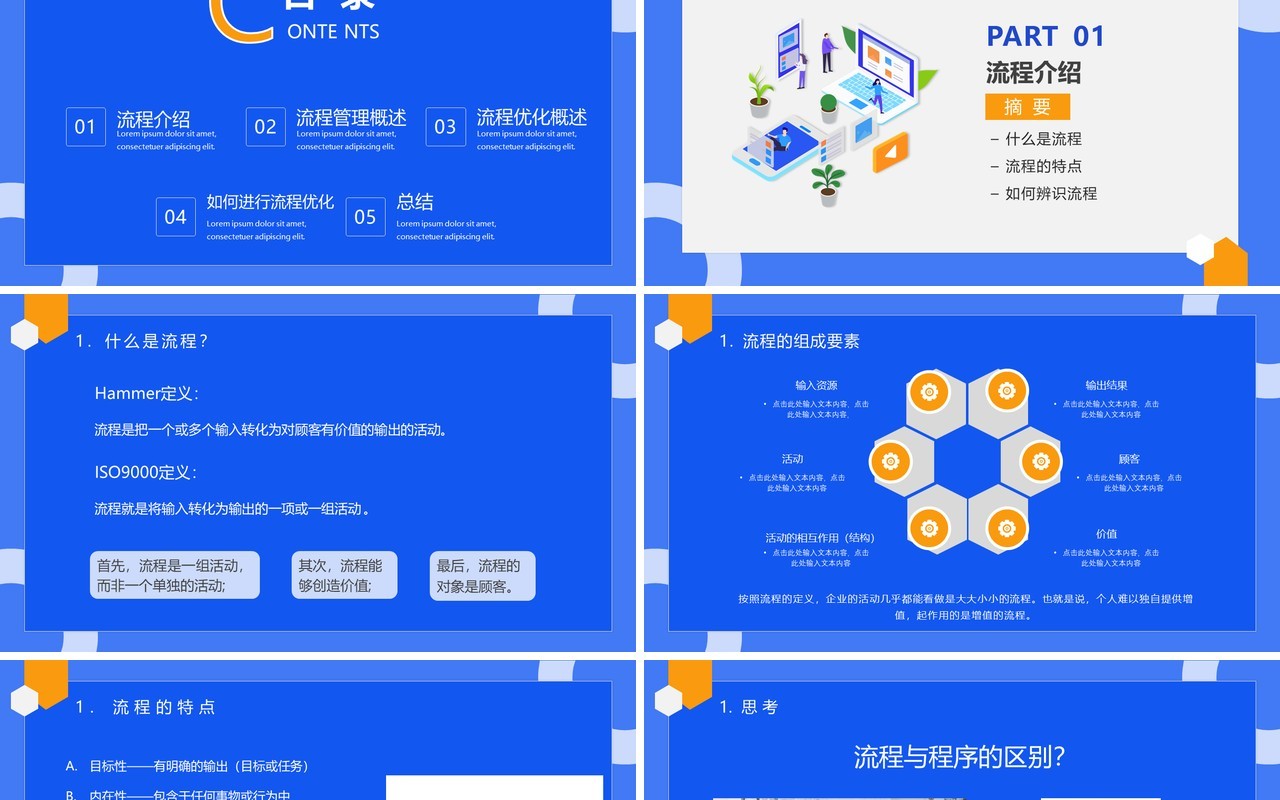 蓝色公司项目流程管理培训PPT课件模板
