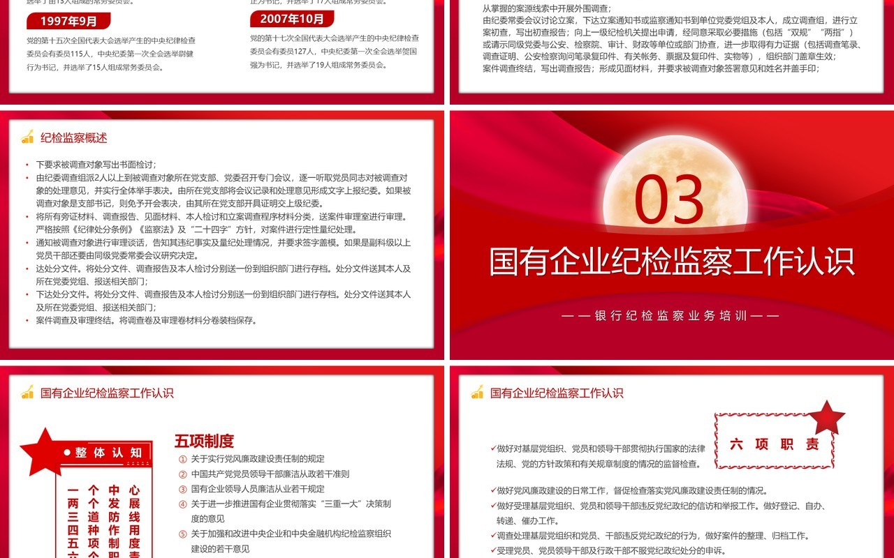 红色银行纪检监察业务培训PPT模板