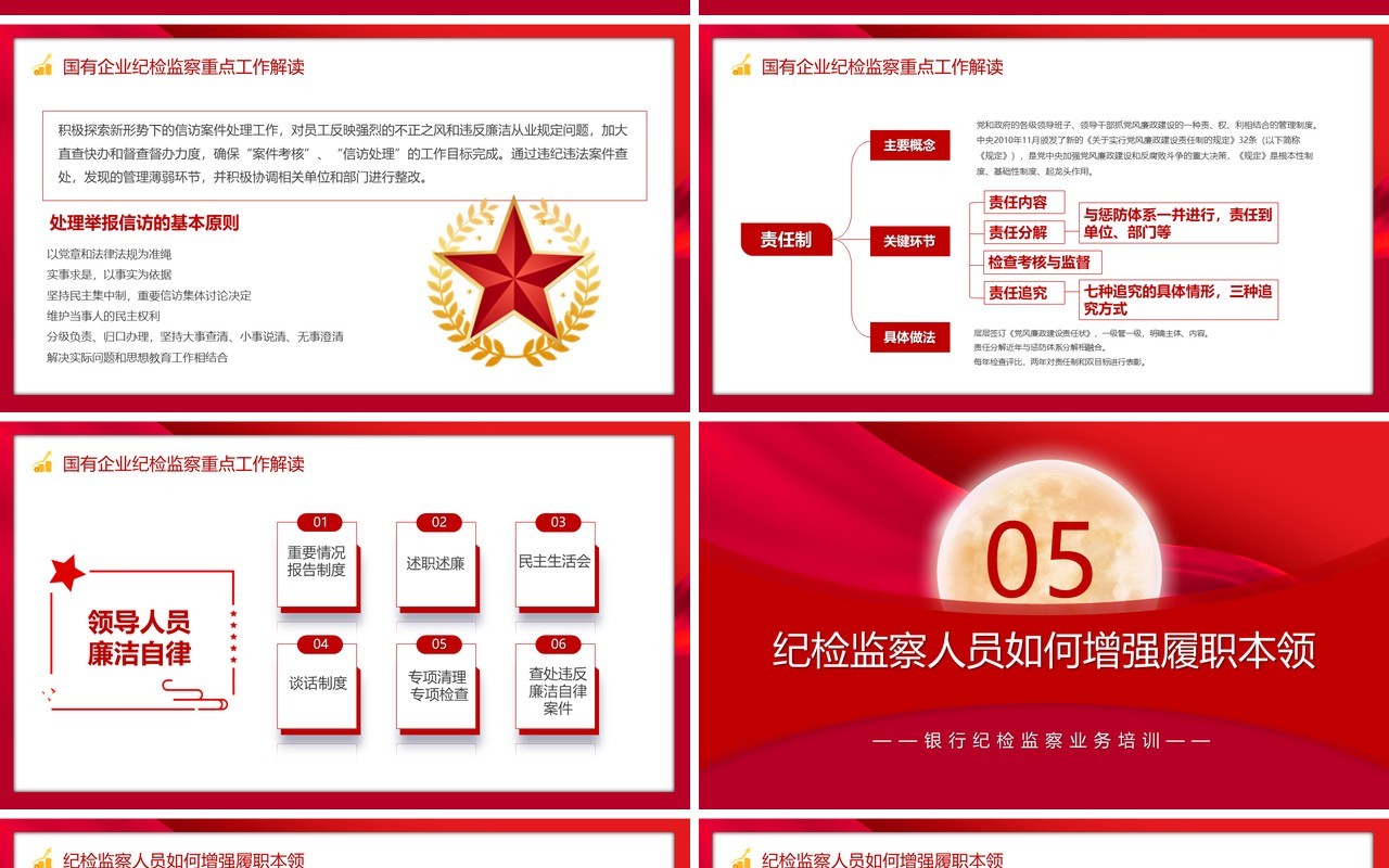 红色银行纪检监察业务培训PPT模板