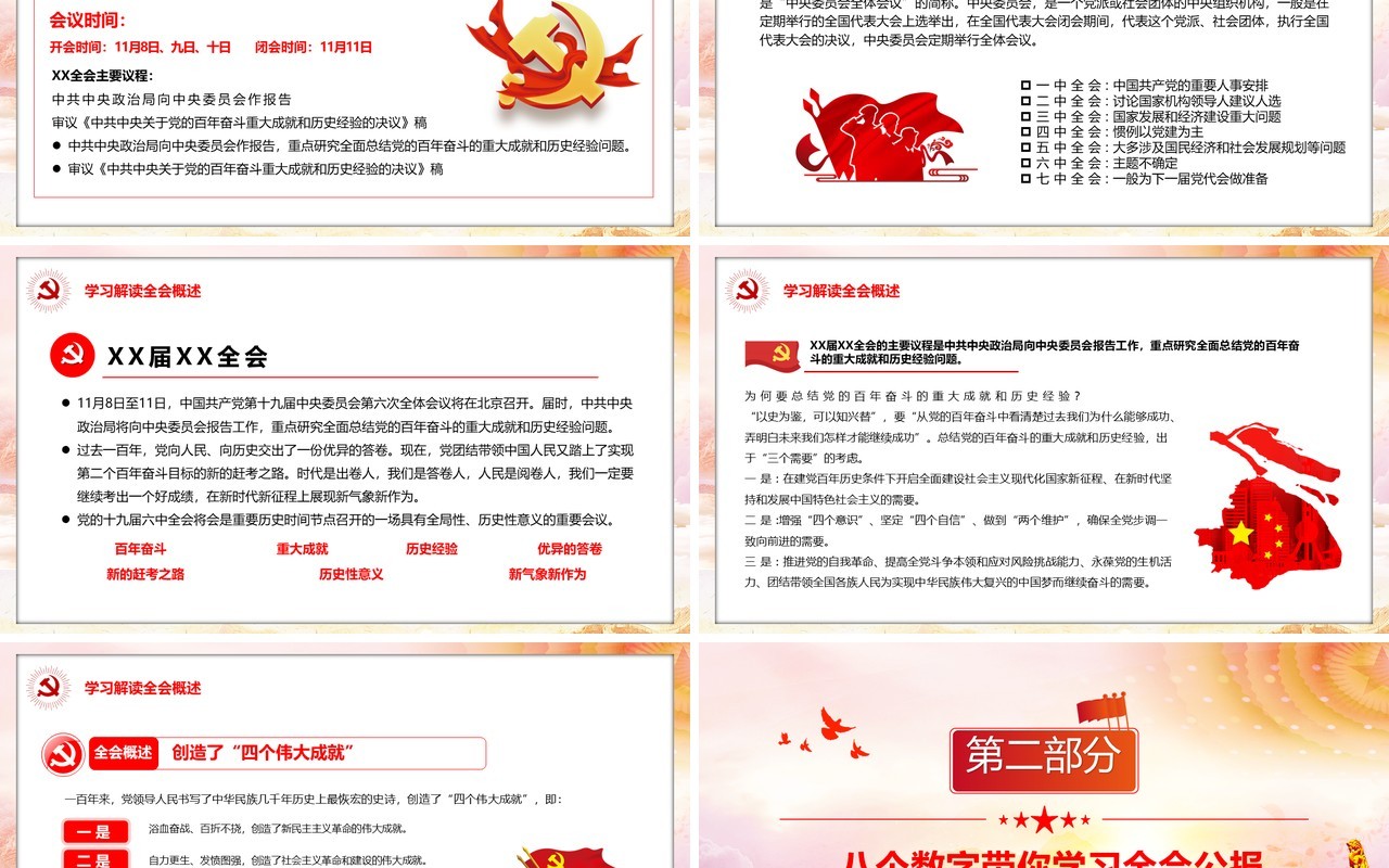 深入贯彻党的十九届六中全会精神PPT模板