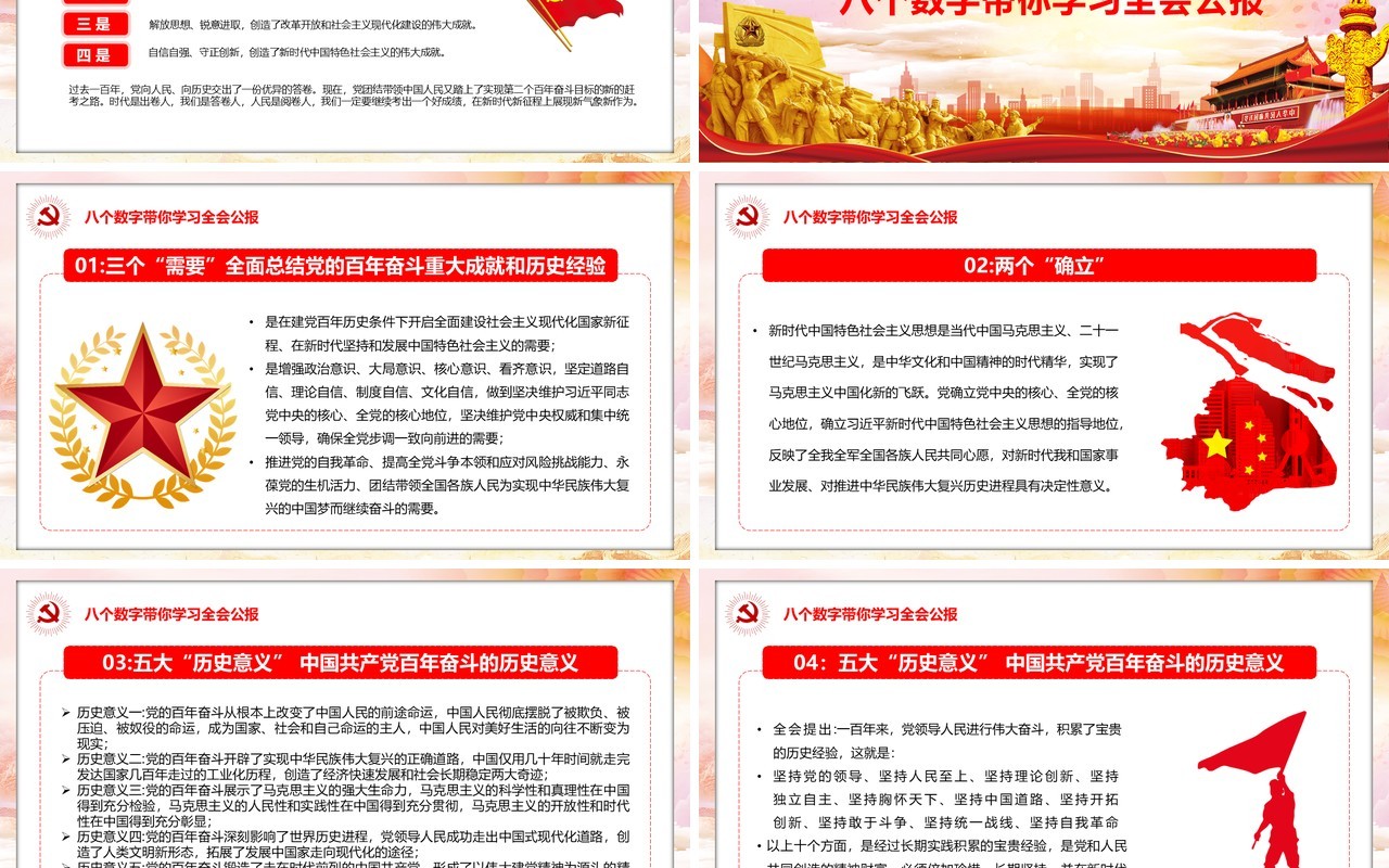 深入贯彻党的十九届六中全会精神PPT模板
