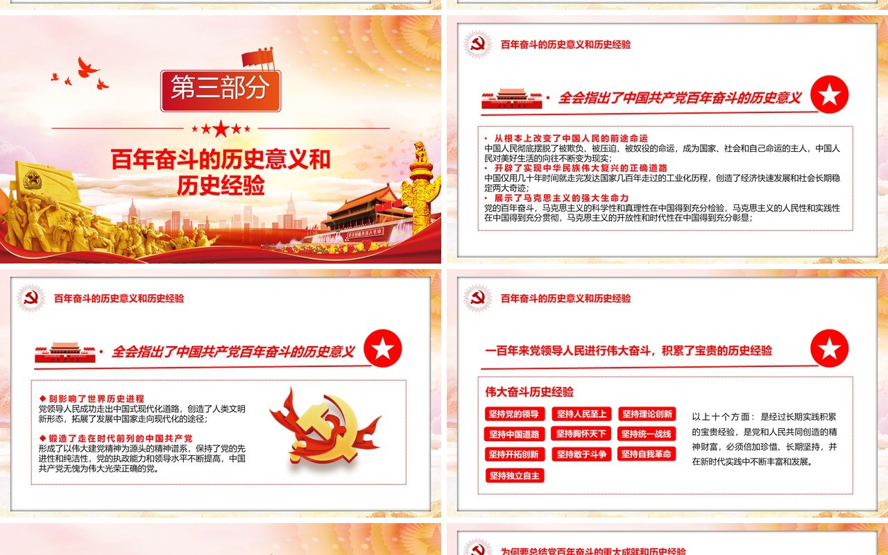 深入贯彻党的十九届六中全会精神PPT模板