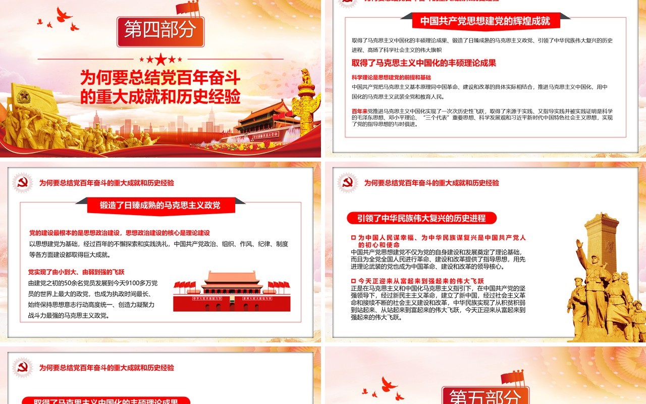深入贯彻党的十九届六中全会精神PPT模板
