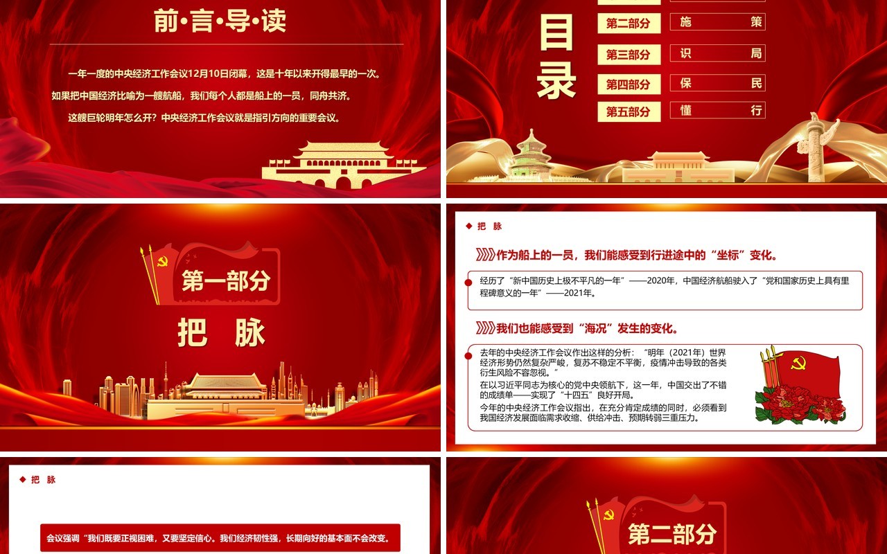 中央经济工作会议发出导航信息PPT模板