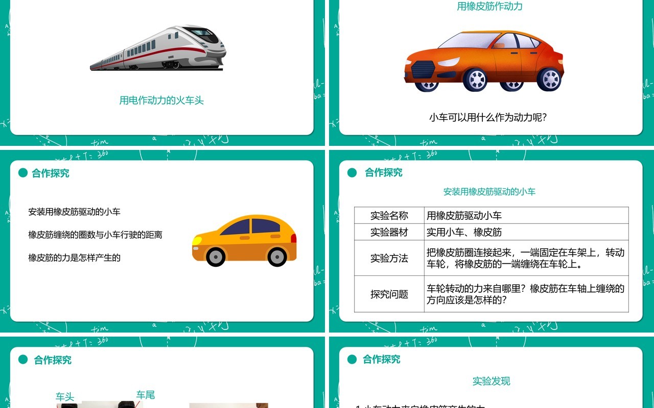 教科版五年级科学上册用橡皮筋作动力PPT模板