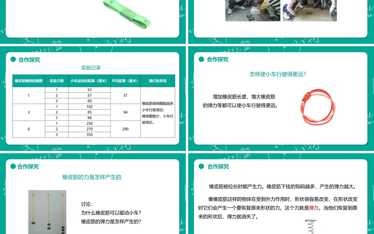 教科版五年级科学上册用橡皮筋作动力PPT模板