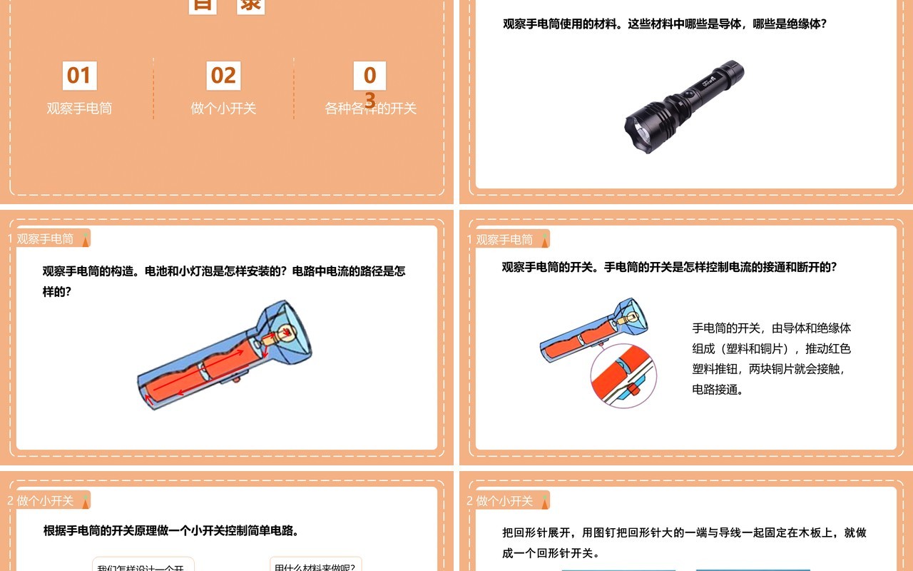 教科版四年级下册做个小开关课件PPT模板