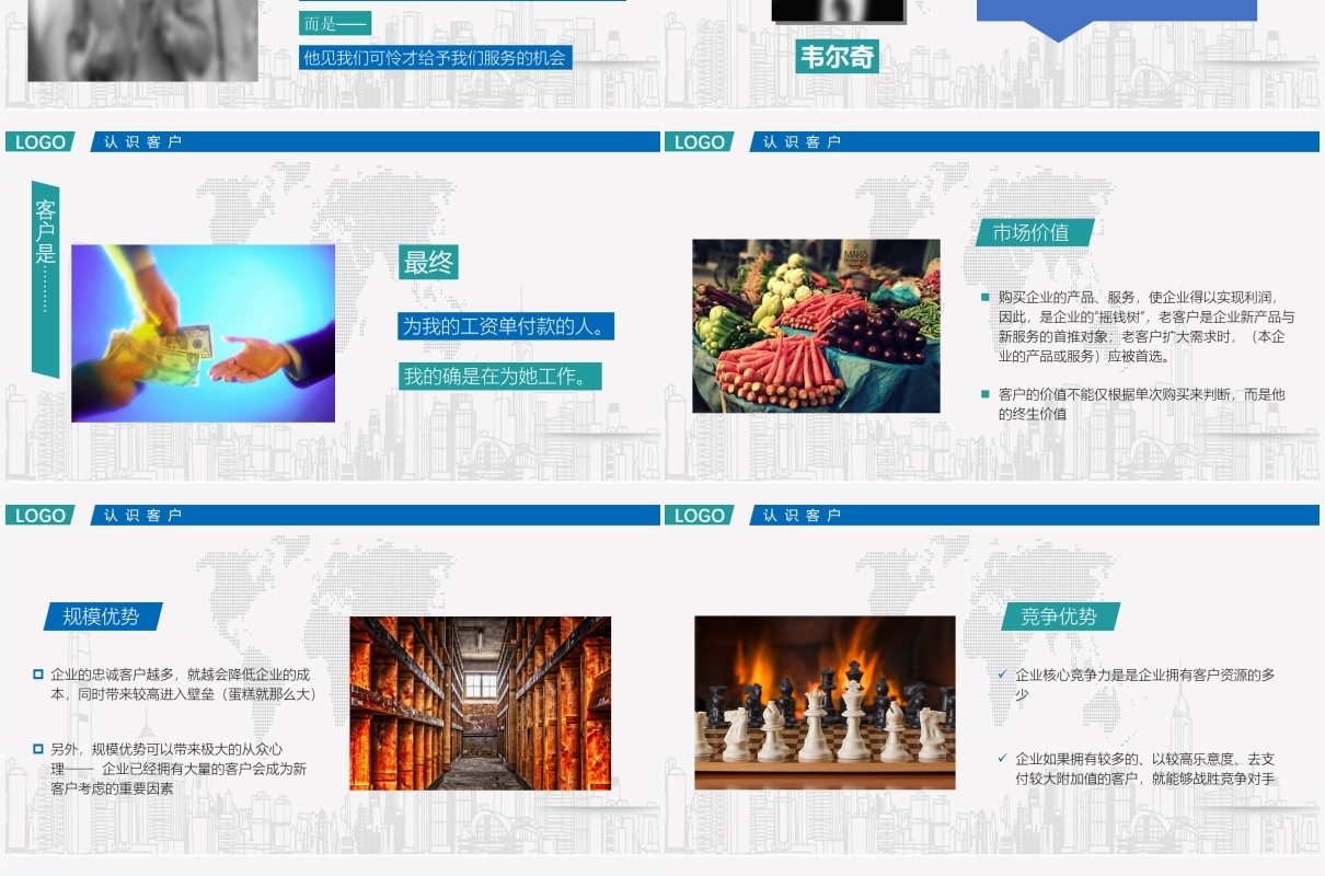 蓝色商务客户管理之开发培训ppt模板