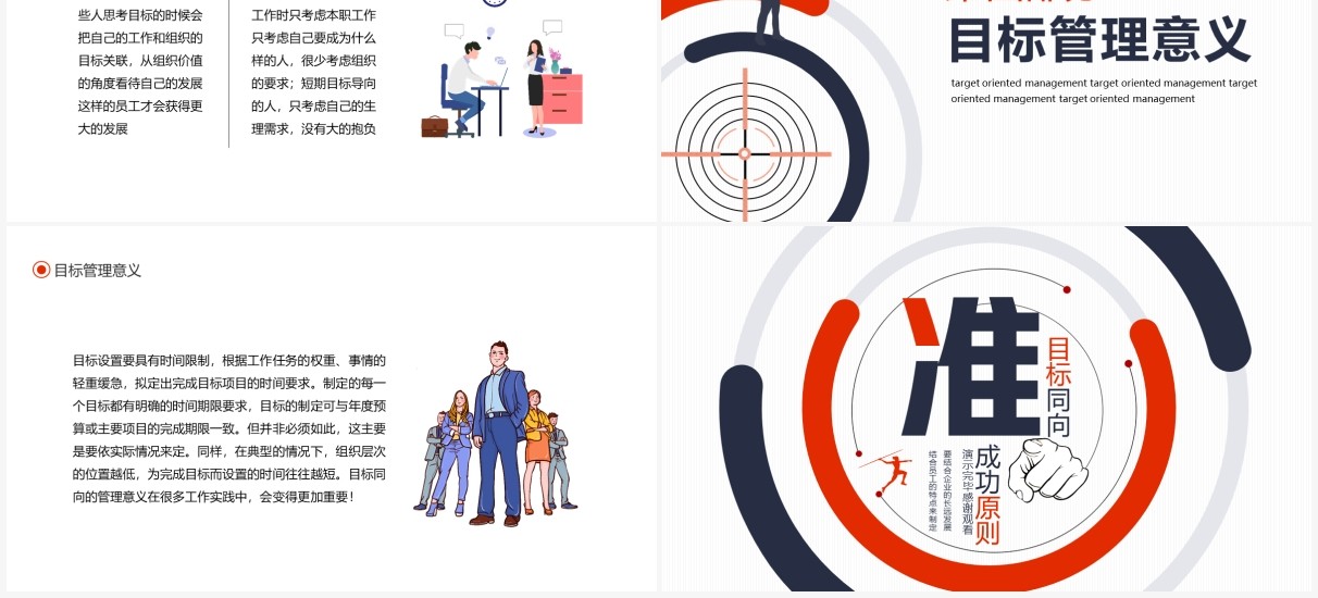 目标同向精准管理成功原则动态PPT模板