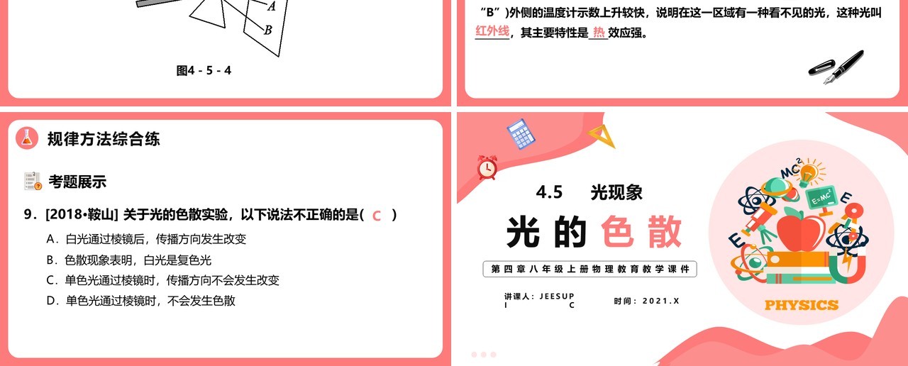 4.5第四章光的色散八年级物理课件PPT模版