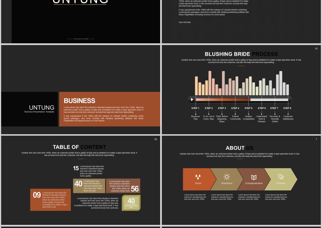工作通用PPT版式设计信息图表模板Untung - Powerpoint Template