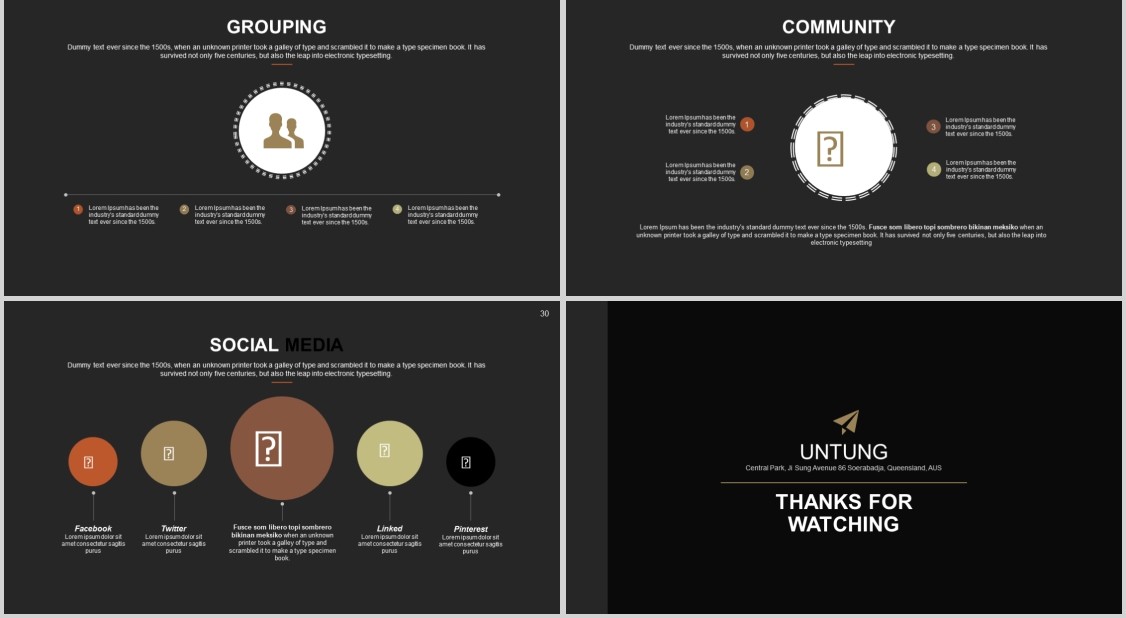 工作通用PPT版式设计信息图表模板Untung - Powerpoint Template