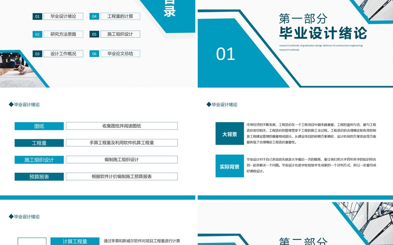 建筑工程毕业设计答辩动态PPT模板