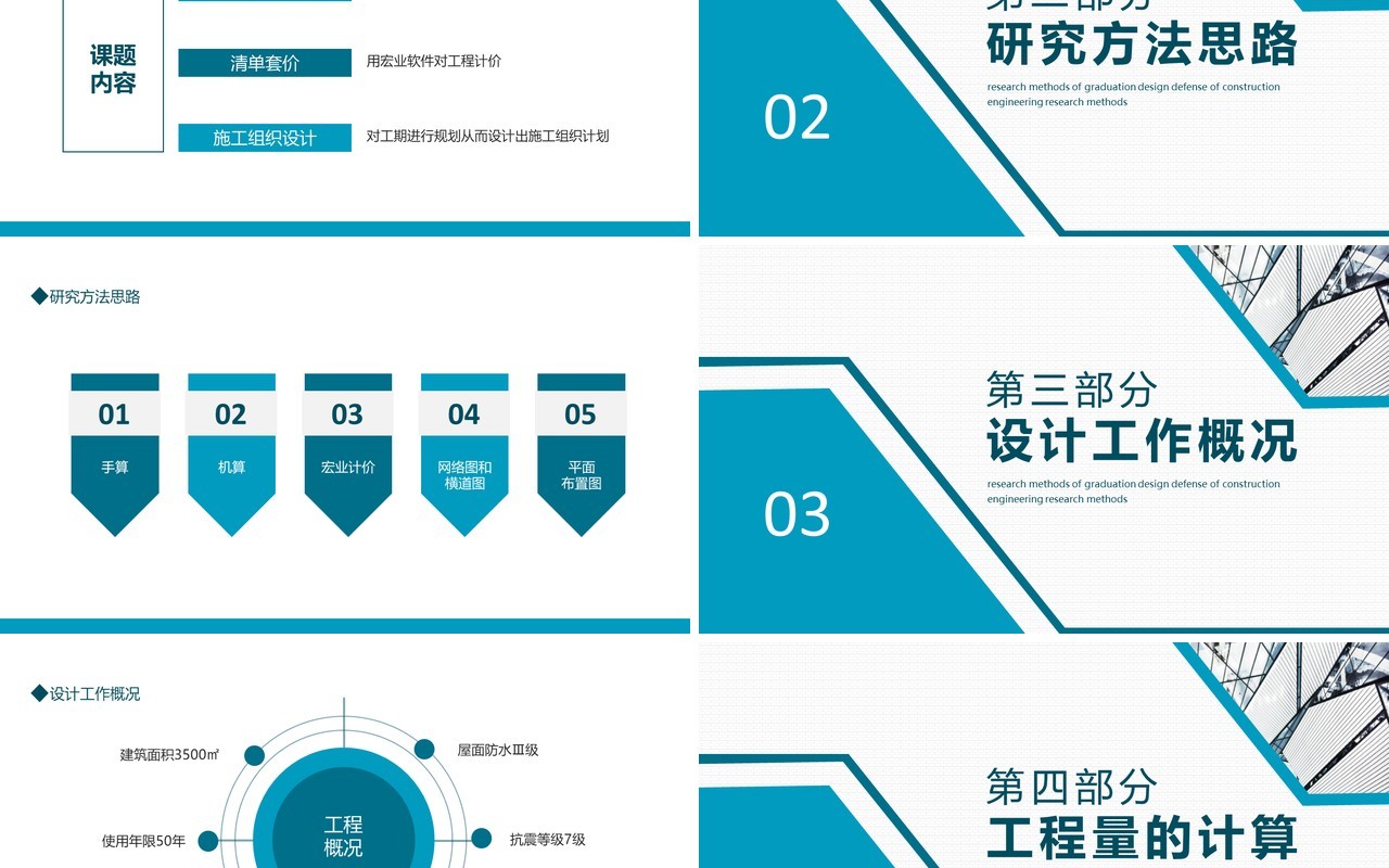 建筑工程毕业设计答辩动态PPT模板