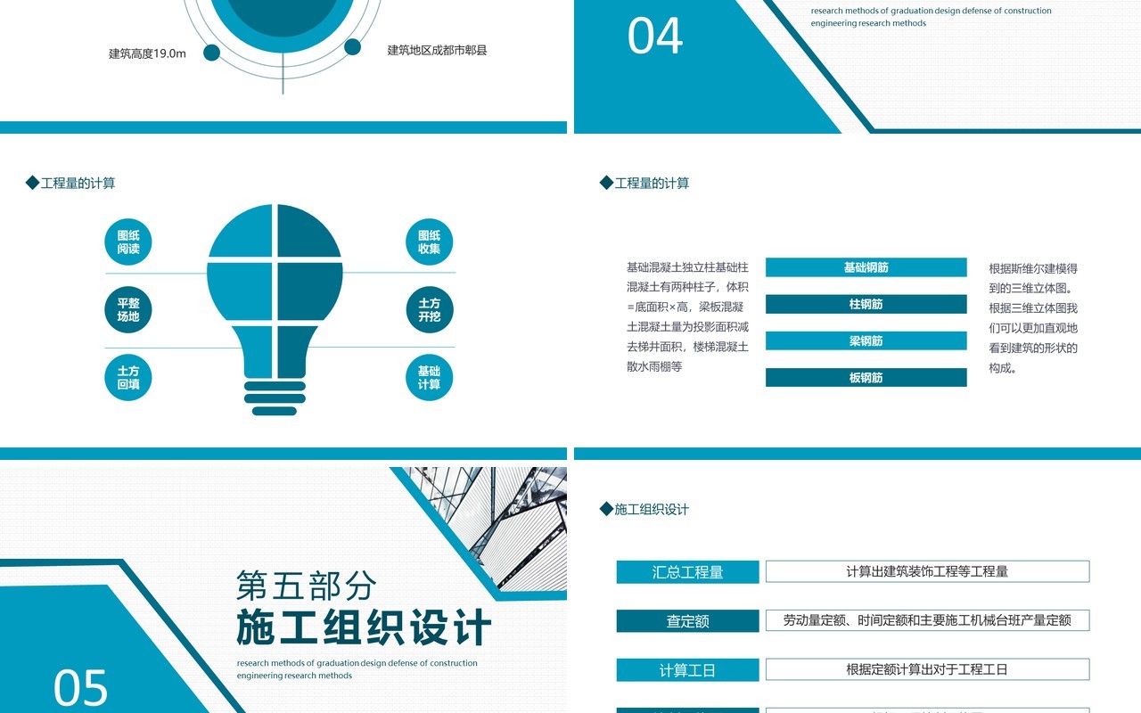 建筑工程毕业设计答辩动态PPT模板