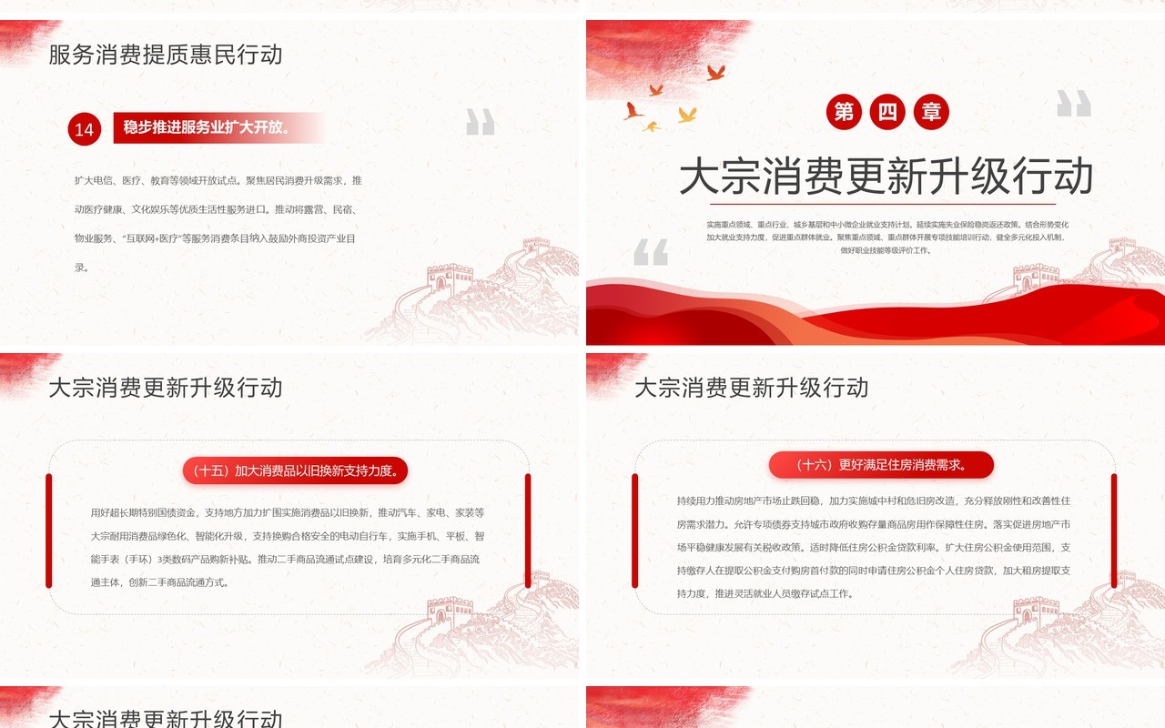 红色简约风提振消费专项行动方案PPT模板