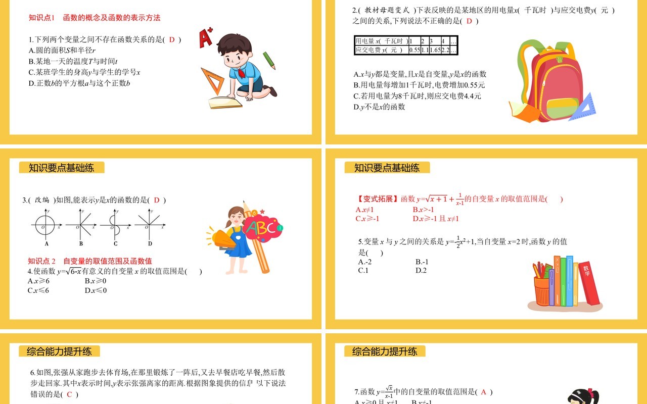 部编版八年级数学下册函数课件PPT模板