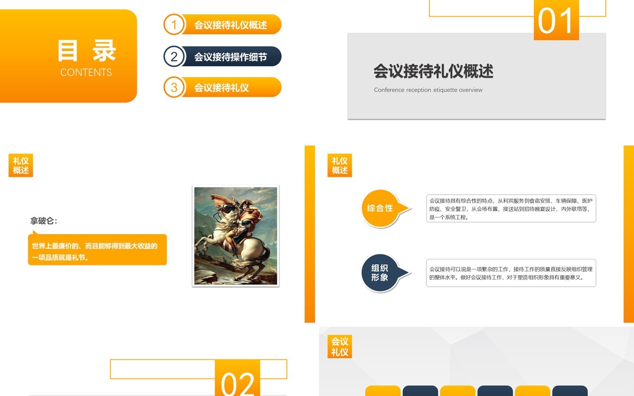 高端商务会议接待礼仪培训座次安排PPT模板