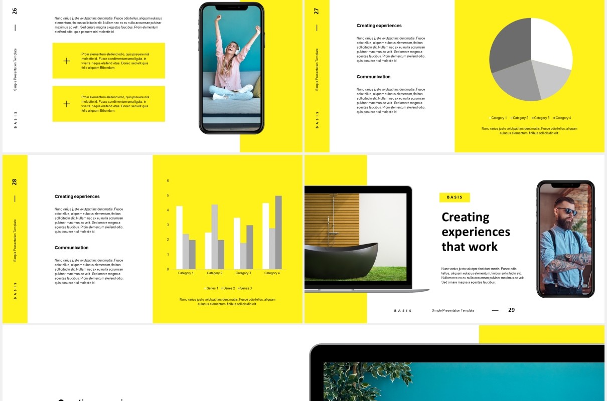 现代创意公司产品宣传介绍PPT模板basis modern creative powerpoint template