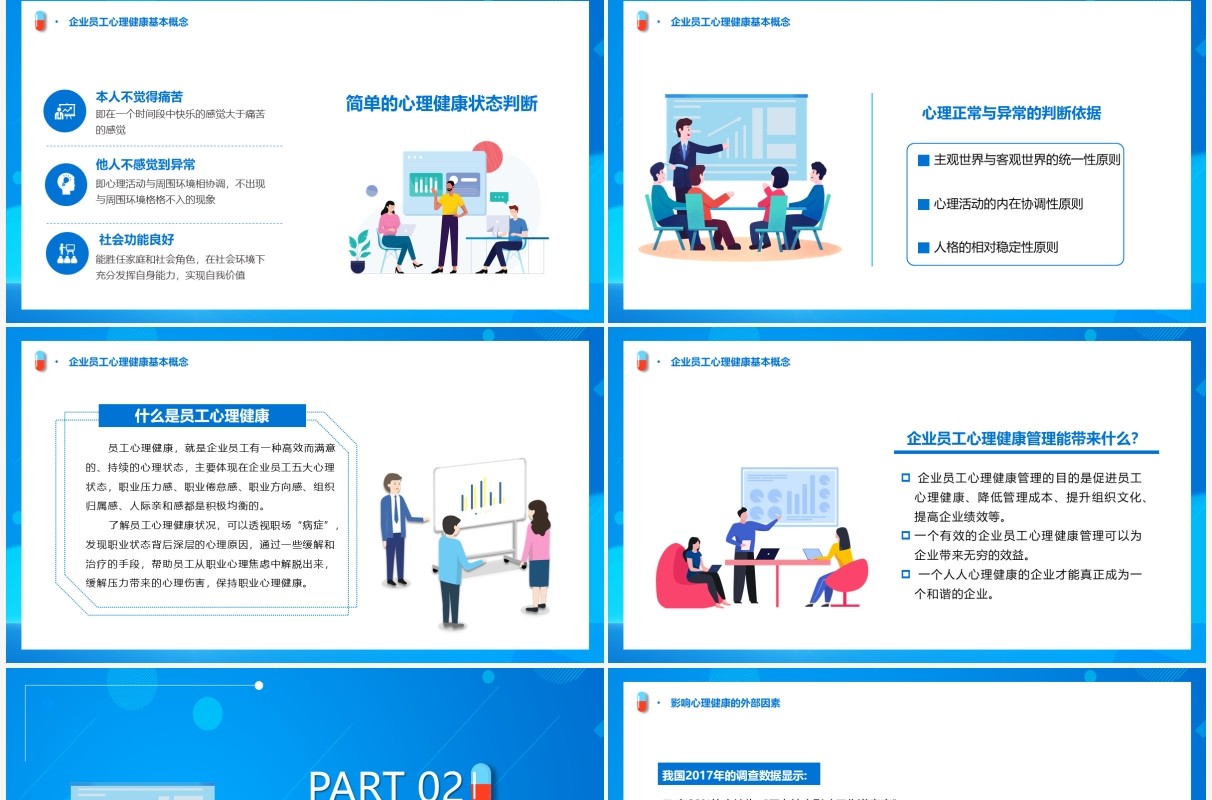关注员工心理健康打造人文关怀企业PPT模板
