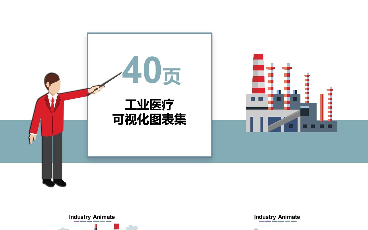 40页工业医疗可视化图表集PPT模板