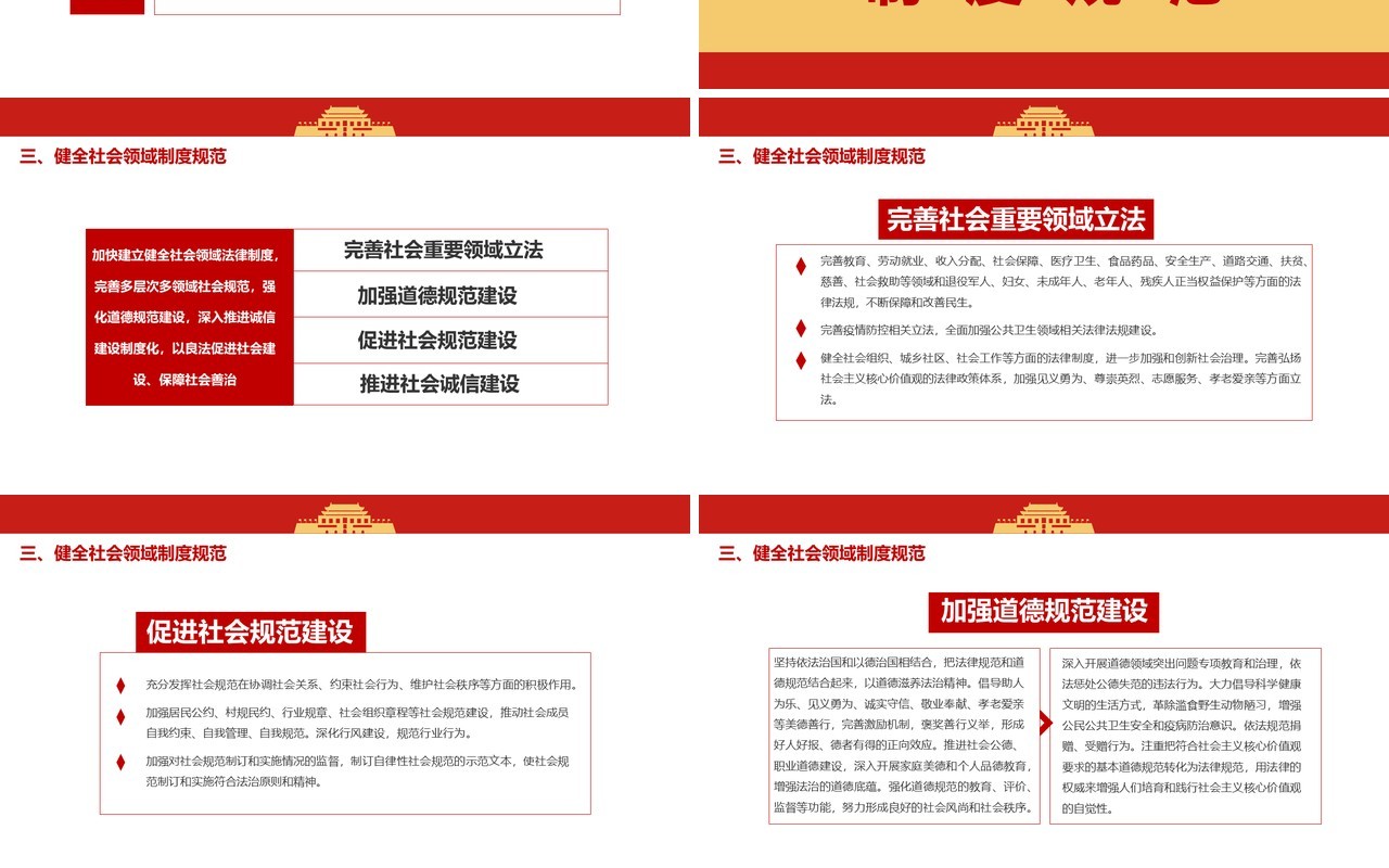 简约党政风法治社会建设实施纲要通用PPT模板