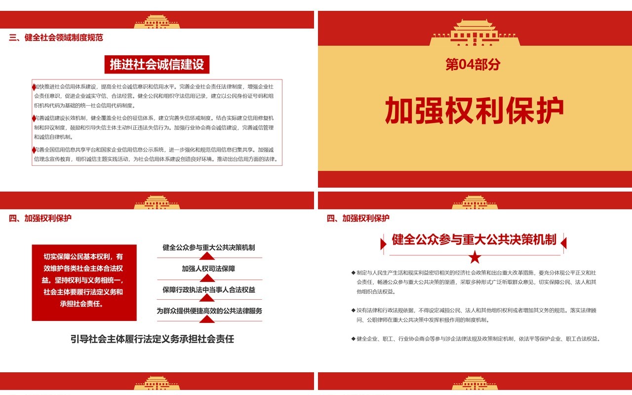 简约党政风法治社会建设实施纲要通用PPT模板
