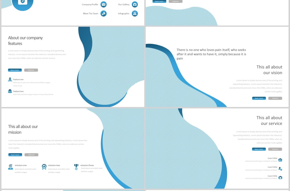 蓝色旅游项目计划书PPT模板创意图文排版设计Banyu - Powerpoint Template