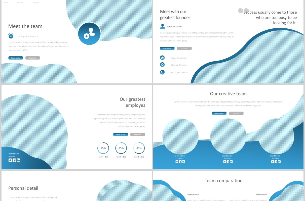 蓝色旅游项目计划书PPT模板创意图文排版设计Banyu - Powerpoint Template