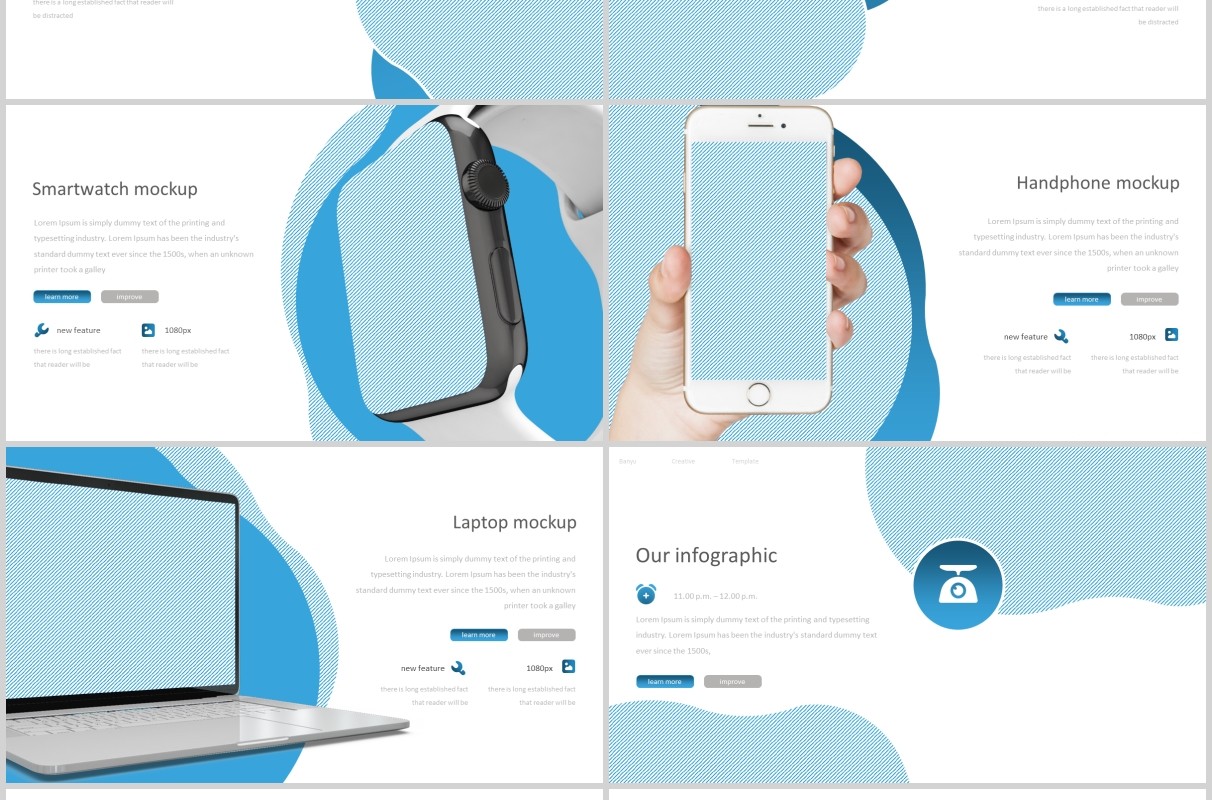 蓝色旅游项目计划书PPT模板创意图文排版设计Banyu - Powerpoint Template
