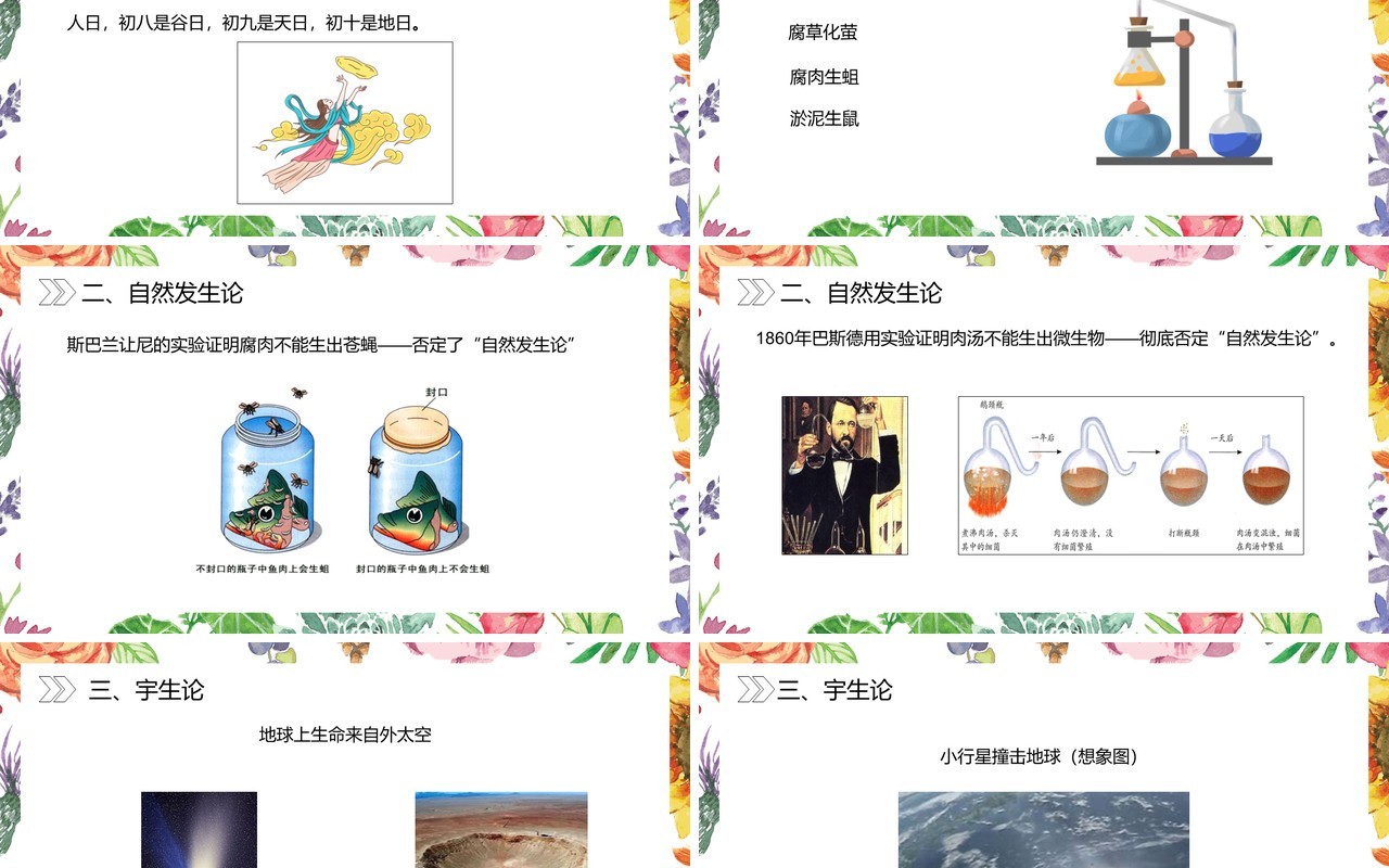部编版八年级生物下册地球上生命的起源课件PPT模板