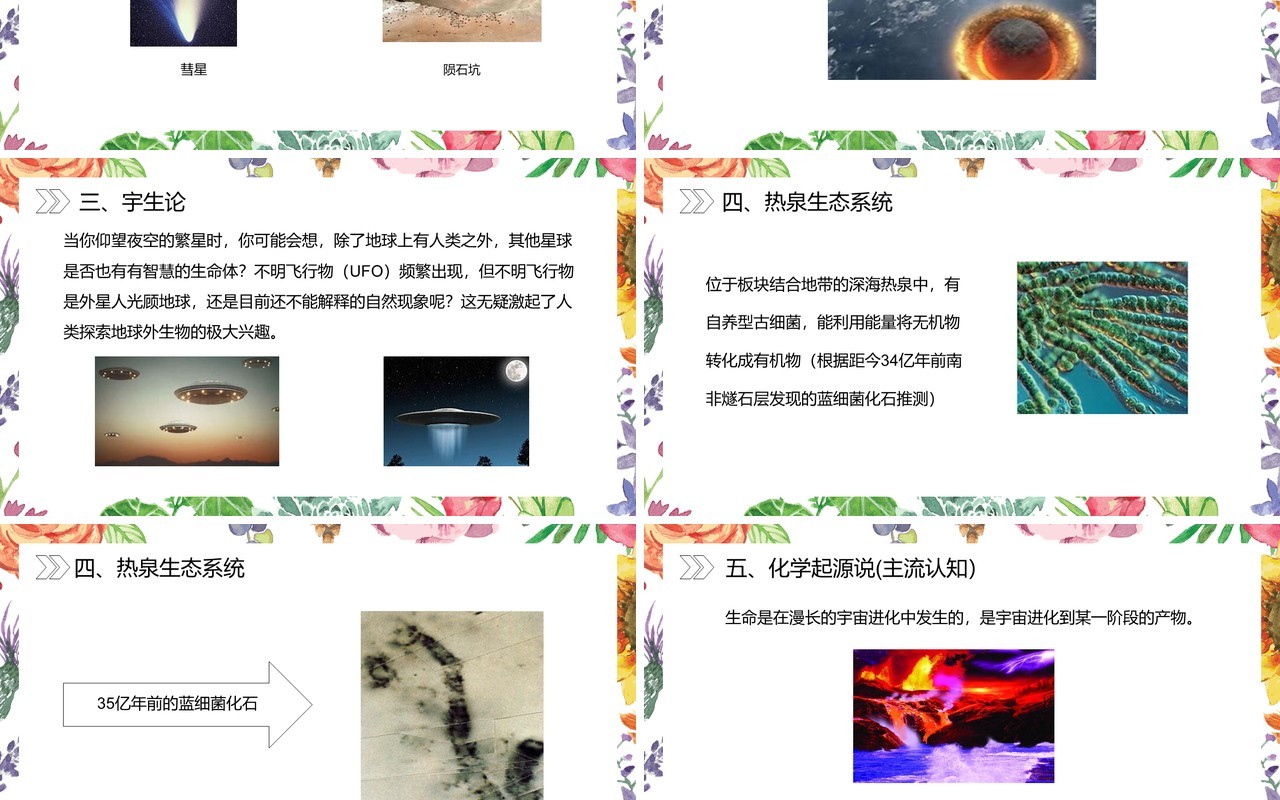 部编版八年级生物下册地球上生命的起源课件PPT模板