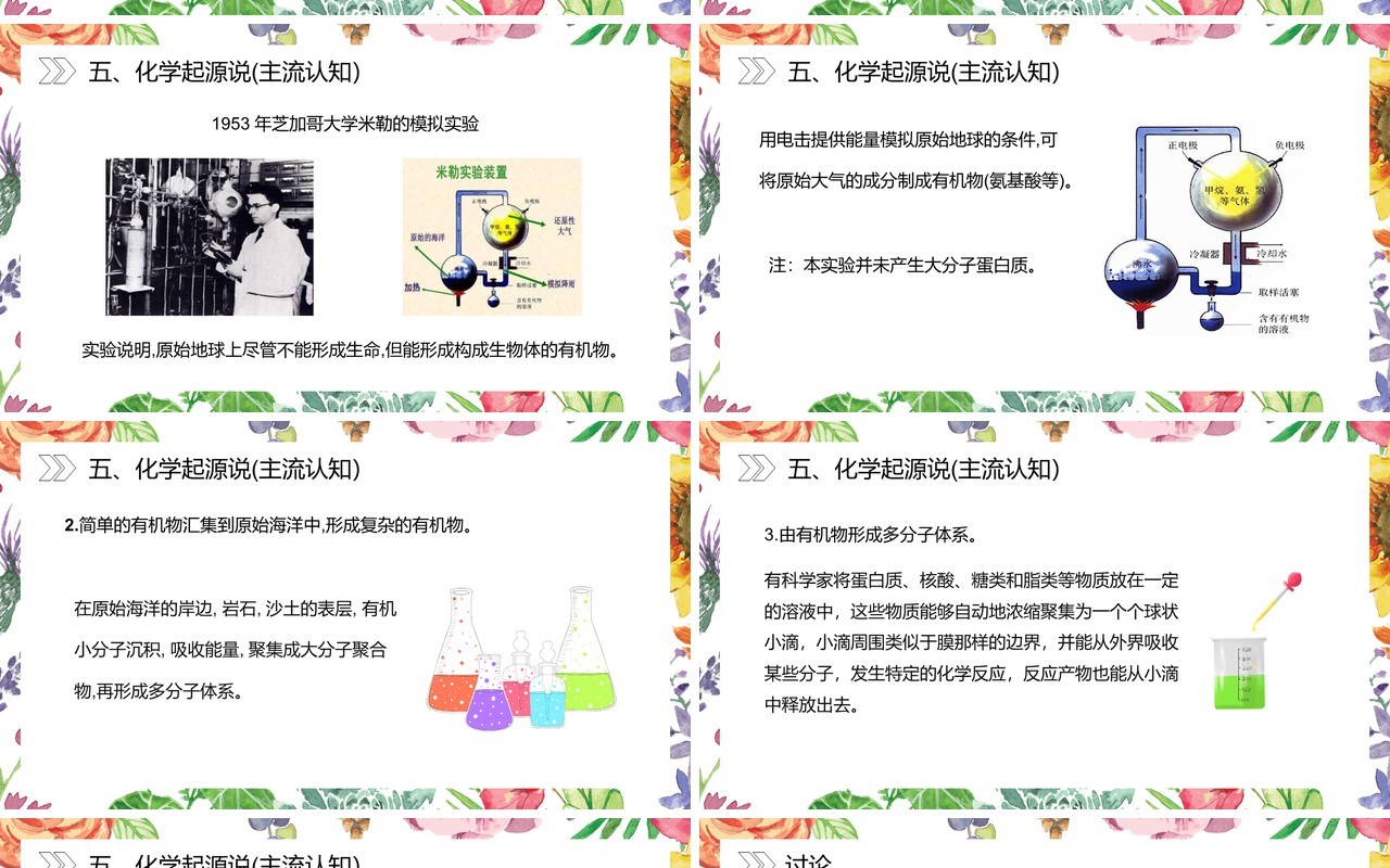部编版八年级生物下册地球上生命的起源课件PPT模板