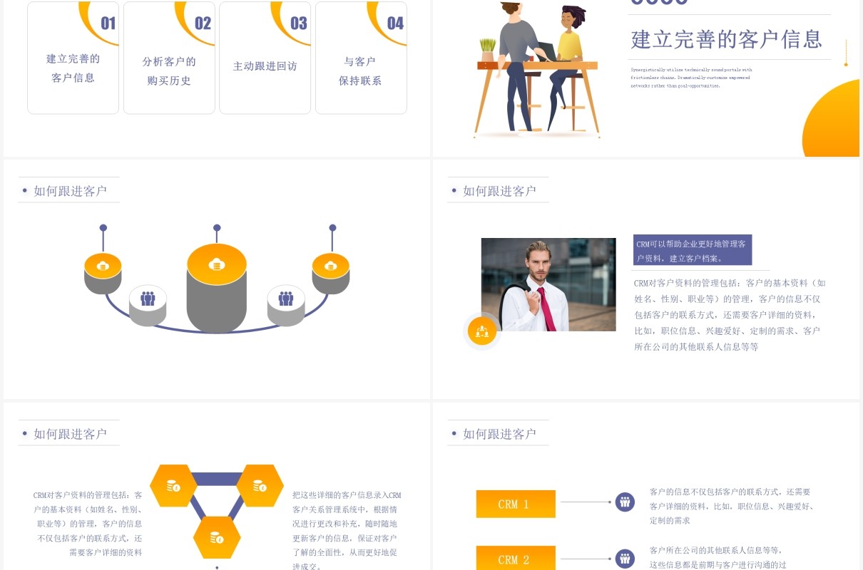 简约如何跟进管理客户维护客户关系培训PPT模板