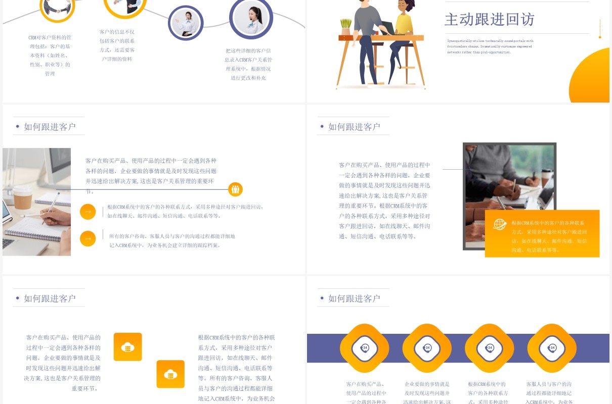 简约如何跟进管理客户维护客户关系培训PPT模板