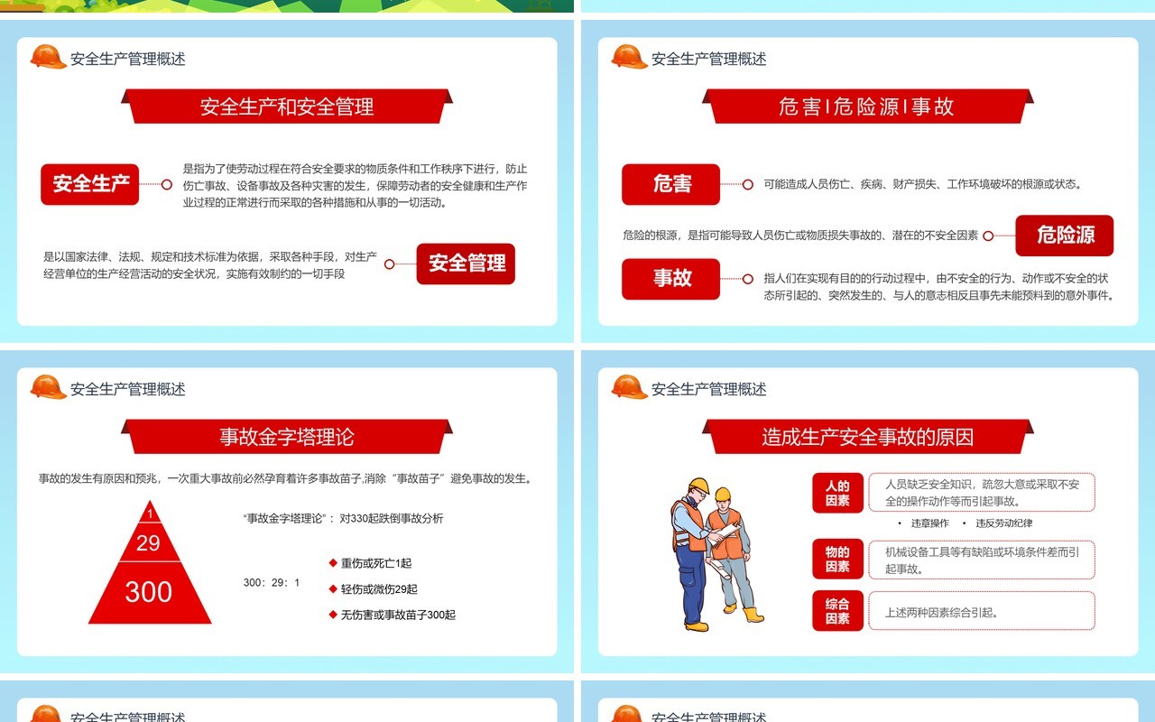 蓝色卡通2022年安全生产月PPT模板