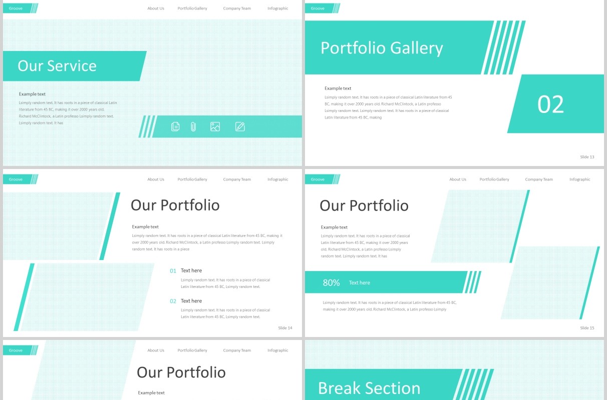 个人求职简历岗位竞聘介绍PPT模板版式设计Groove - Powerpoint Template
