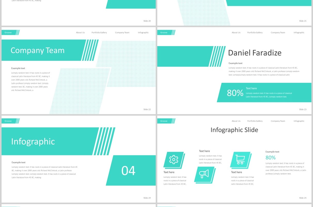 个人求职简历岗位竞聘介绍PPT模板版式设计Groove - Powerpoint Template