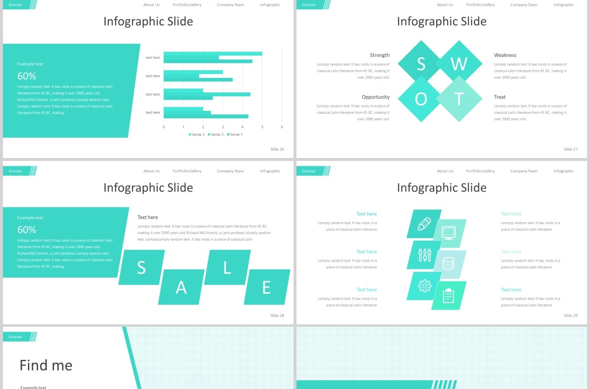 个人求职简历岗位竞聘介绍PPT模板版式设计Groove - Powerpoint Template