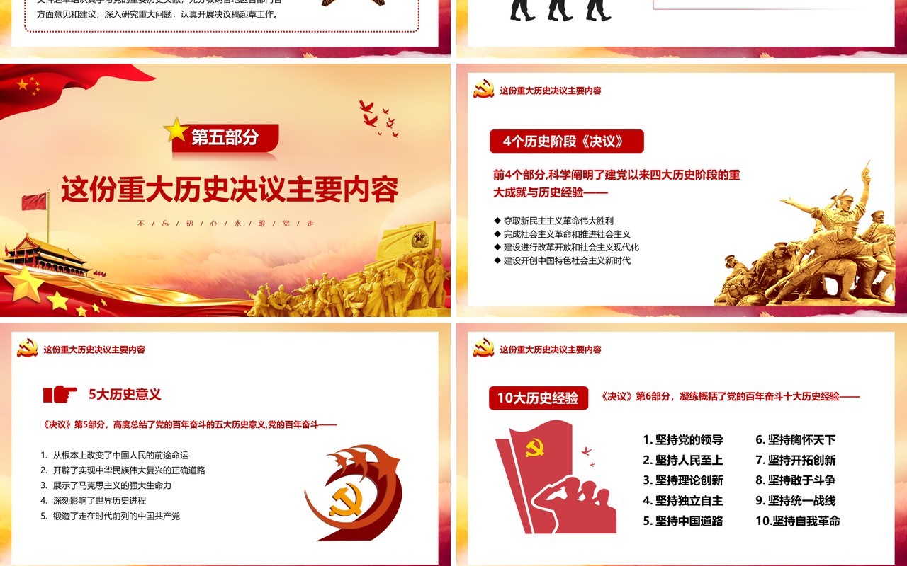 党的第三份重大历史决议PPT动态模板
