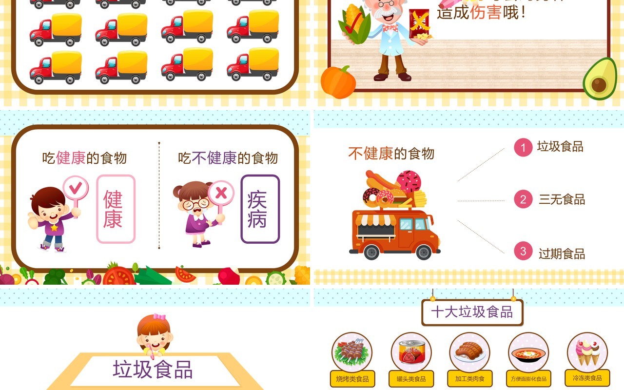 学生主题班会食品安全与卫生教育PPT模板